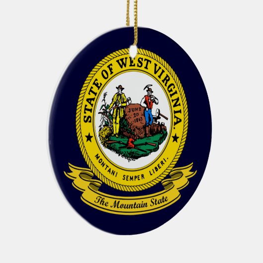 West Virginia Seal Keramisch Ornament (Rechts)