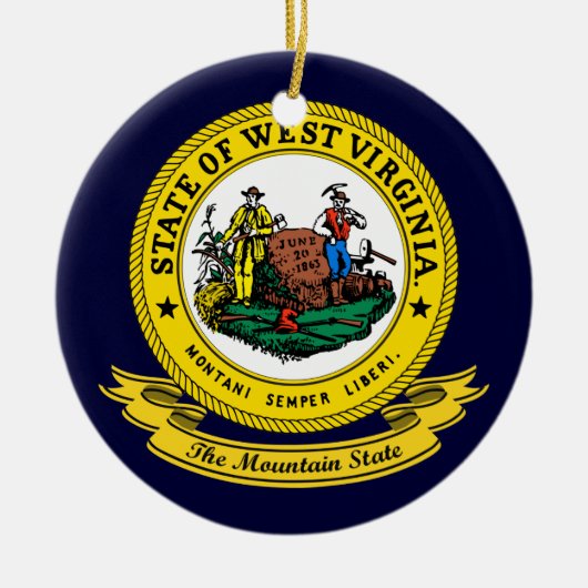 West Virginia Seal Keramisch Ornament (Voorkant)