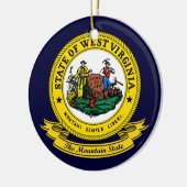 West Virginia Seal Keramisch Ornament (Links)