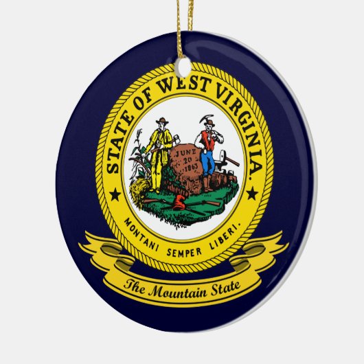 West Virginia Seal Keramisch Ornament (Links)