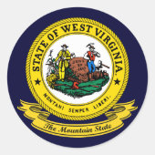 West Virginia Seal Ronde Sticker (Voorkant)