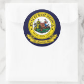 West Virginia Seal Ronde Sticker (Tas)