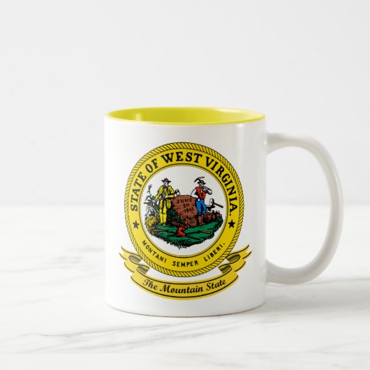 West Virginia Seal Tweekleurige Koffiemok (Rechts)