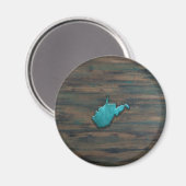 West Virginia Shape Blauwgroen Magneet (Voorkant / Achterkant)