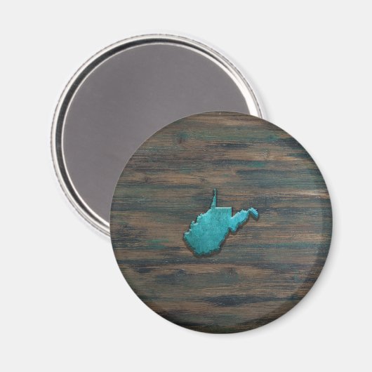 West Virginia Shape Blauwgroen Magneet (Voorkant / Achterkant)