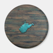 West Virginia Shape Blauwgroen Magneet (Voorkant)