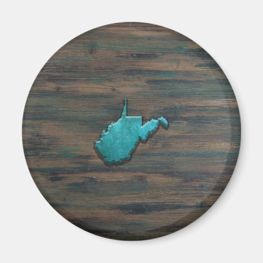 West Virginia Shape Blauwgroen Magneet (Voorkant)