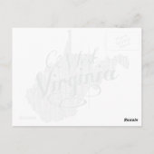 West Virginia Shaped  Gray Typografie Name Briefkaart (Achterkant)