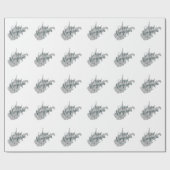 West Virginia Shaped  Gray Typografie Text Cadeaupapier (Vlak)