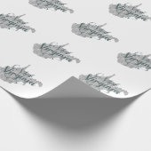 West Virginia Shaped  Gray Typografie Text Cadeaupapier (Hoek)