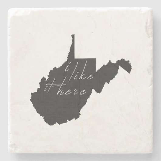 West Virginia Shaped I like it here Chalkboard Stenen Onderzetter (Voorkant)