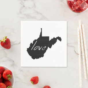 West Virginia Shaped Krijtbord Virginian Love Servetten