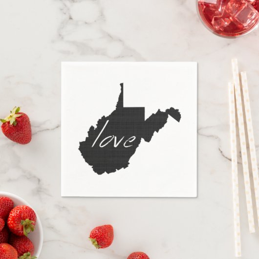 West Virginia Shaped Krijtbord Virginian Love Servetten (Insitu)