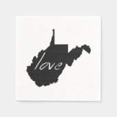 West Virginia Shaped Krijtbord Virginian Love Servetten (Voorkant)
