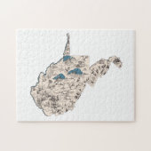West Virginia Shaped Virginian  Afbeelding Map Legpuzzel (Horizontaal)