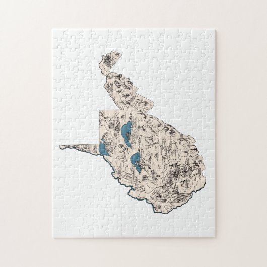 West Virginia Shaped Virginian  Afbeelding Map Legpuzzel (Verticaal)