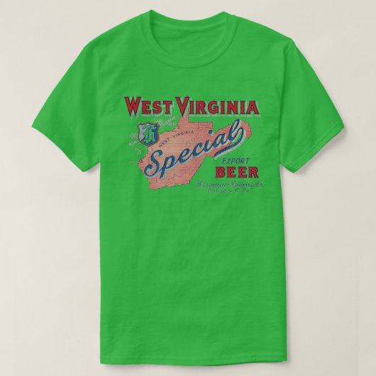 West Virginia Special Export Bier Retro Defunct Br T-shirt (Design voorkant)