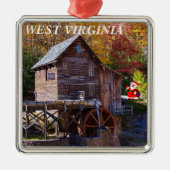 West Virginia Square Kerstversiering Metalen Ornament (Voorkant)