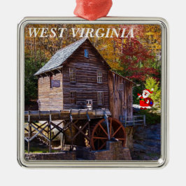 West Virginia Square Kerstversiering Metalen Ornament