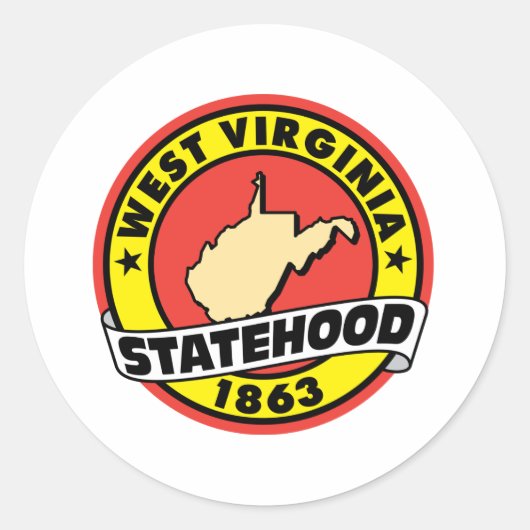 West Virginia staat 1863 Ronde Sticker (Voorkant)