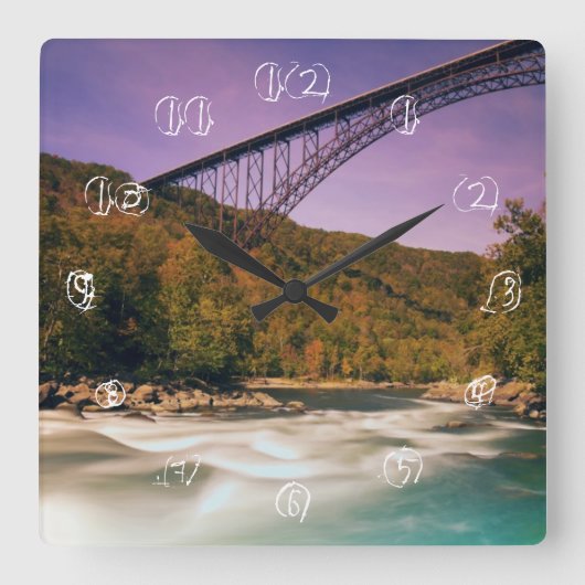 West Virginia, staatspark Babcock Vierkante Klok (Voorkant)