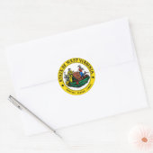 WEST VIRGINIA: Staatszegel van West-Virginia Ronde Sticker (Envelop)