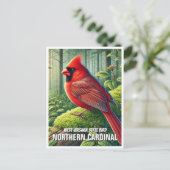 West Virginia State Bird - Noordelijke Kardinaal Briefkaart (Staand voorkant)