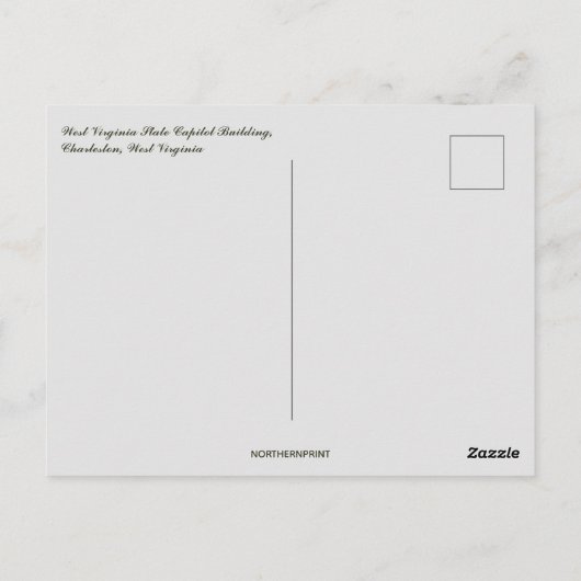 West Virginia State Capitol Building Briefkaart (Achterkant)