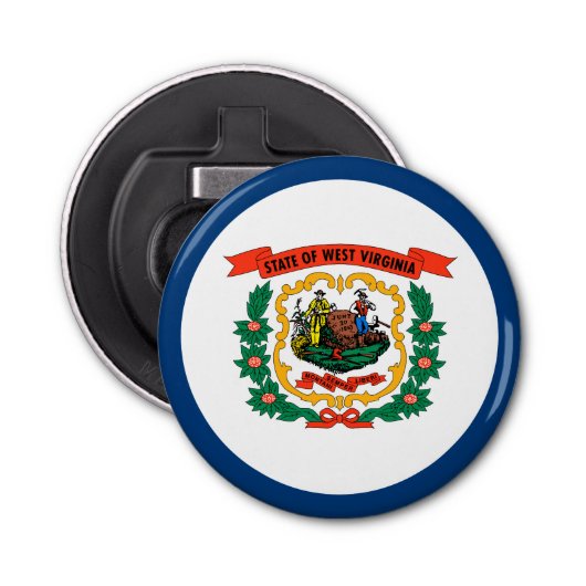 West Virginia State Flag Button Flesopener (Voorkant)
