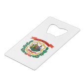 West Virginia State Flag Creditkaart Flessenopener (Achterkant Gekanteld)