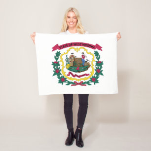 West Virginia State Flag Fleece Deken