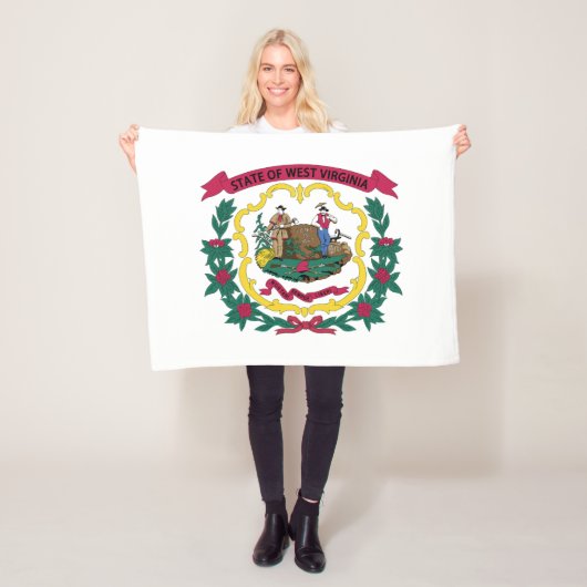 West Virginia State Flag Fleece Deken (In situ)