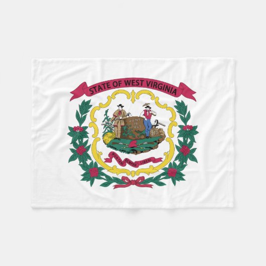 West Virginia State Flag Fleece Deken (Voorkant (Horizontaal))