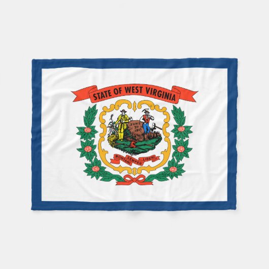 West Virginia State Flag Fleece Deken (Voorkant (Horizontaal))