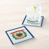 West Virginia State Flag Glazen Onderzetter (Schuin)