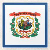 West Virginia State Flag Glazen Onderzetter (Voorkant)