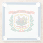 West Virginia State Flag Glazen Onderzetter (Achterkant)