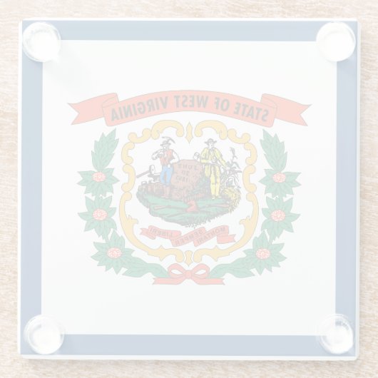 West Virginia State Flag Glazen Onderzetter (Achterkant)