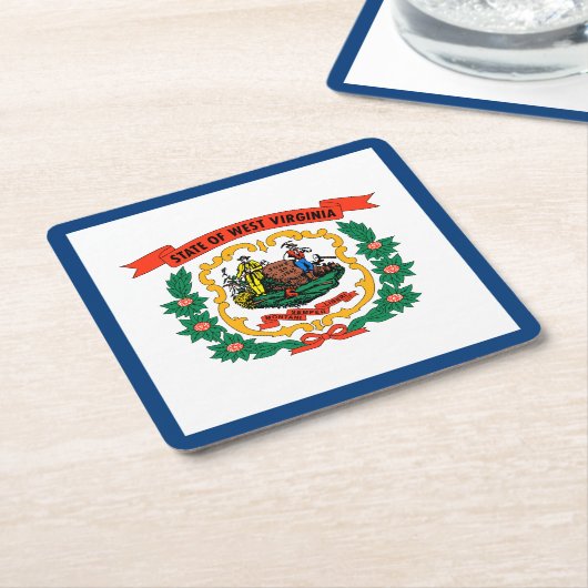 West Virginia State Flag Kartonnen Onderzetters (Schuin)