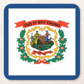 West Virginia State Flag Kartonnen Onderzetters (Voorkant)