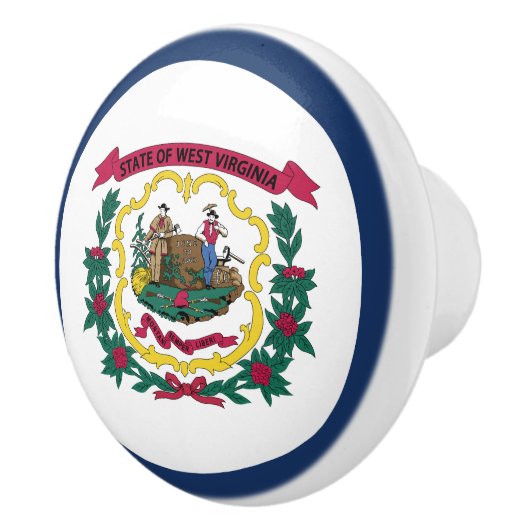 West Virginia State Flag Keramische Knop (Rechts)