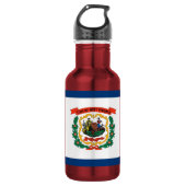 West Virginia State Flag Liberty Bottle Waterfles (Voorkant)
