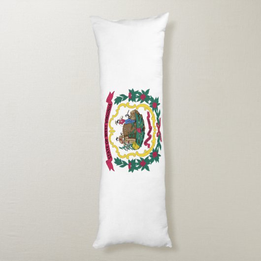 West Virginia State Flag Lichaamskussen (Achterkant (Verticaal))