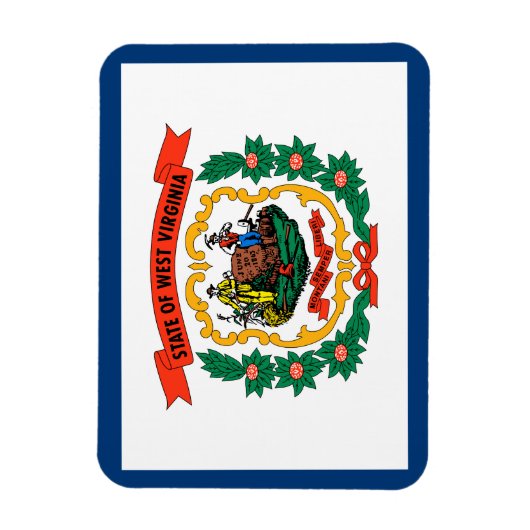 West Virginia State Flag Magneet (Verticaal)