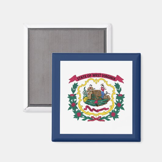 West Virginia State Flag Magneet (Voorkant / Achterkant)