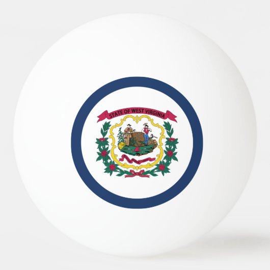 West Virginia State Flag Pingpongbal (Achterkant)