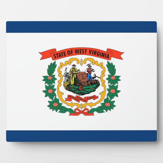 West Virginia State Flag Plaque Fotoplaat (Voorkant)
