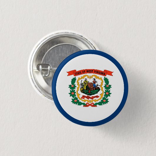 West Virginia State Flag Ronde Button 3,2 Cm (Voorkant /achterkant)