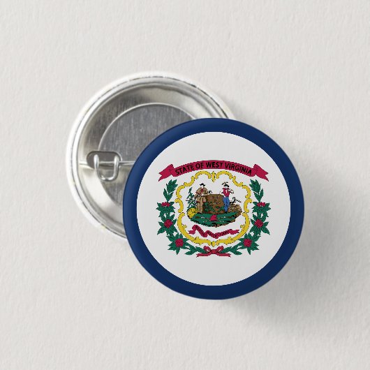West Virginia State Flag Ronde Button 3,2 Cm (Voorkant /achterkant)