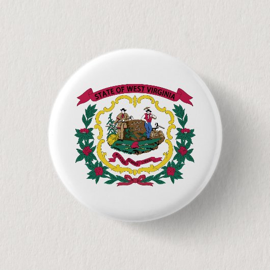 West Virginia State Flag Ronde Button 3,2 Cm (Voorkant)